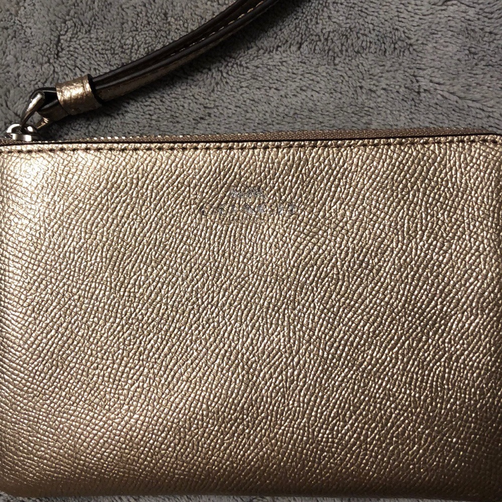 Coach gold wristlet - Picture 3 of 6
